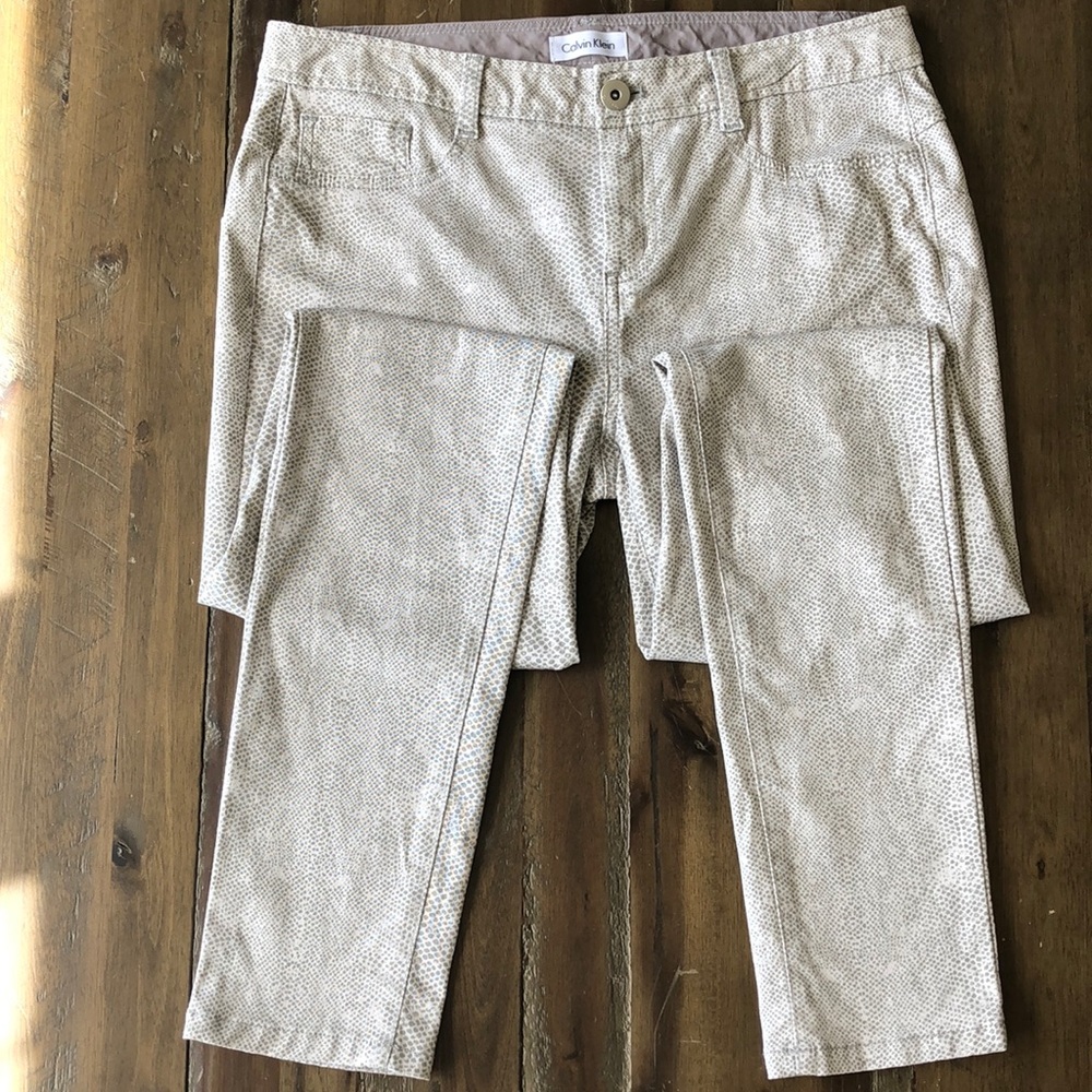Calvin Klein Neutral Animal Print Jeans Pants Size 6